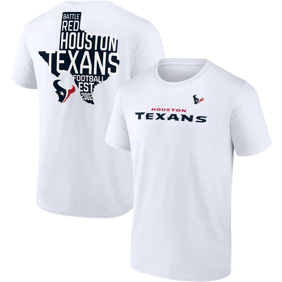 Men's Houston Texans Fanatics White Hot Shot State T-Shirt - Jersey