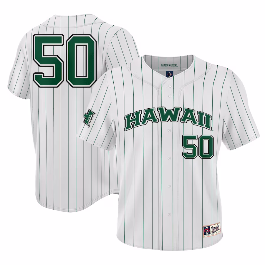 #1 Hawaii Rainbow Warriors GameDay Greats Youth Lightweight Baseball Jersey - White - Jersey