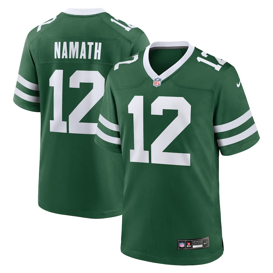 Men's New York Jets Joe Namath Nike Legacy Green Game Jersey - Jersey