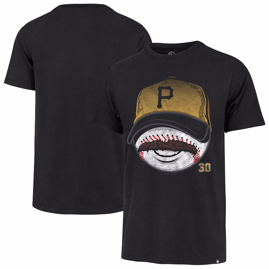 Men's Pittsburgh Pirates Paul Skenes '47 Black Mustache Franklin T-Shirt - Jersey