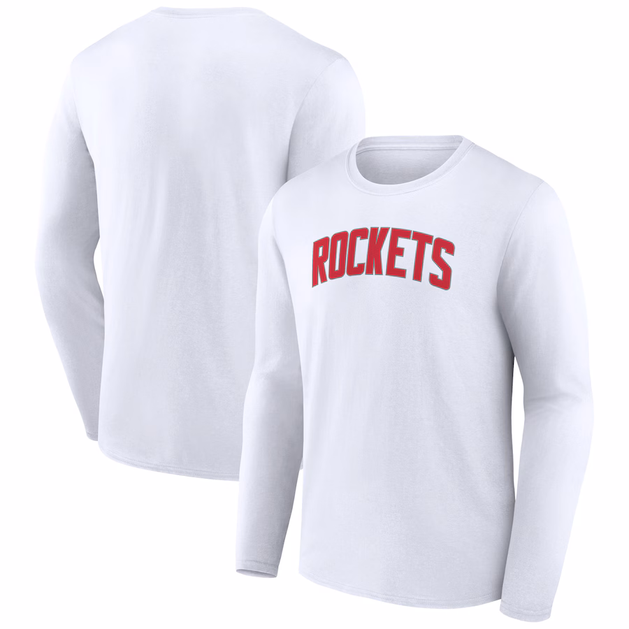 Men's Houston Rockets White Alternate Logo Long Sleeve T-Shirt - Jersey