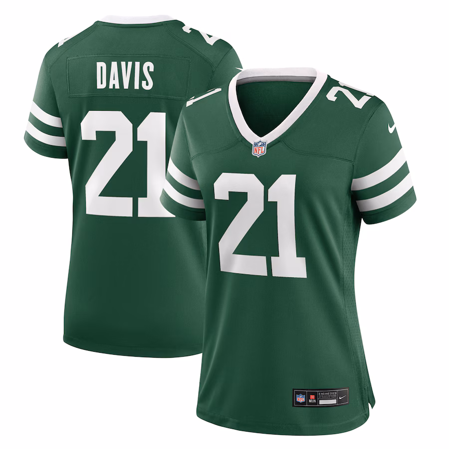 Women's New York Jets Ashtyn Davis Nike Legacy Green Team Game Jersey - Jersey