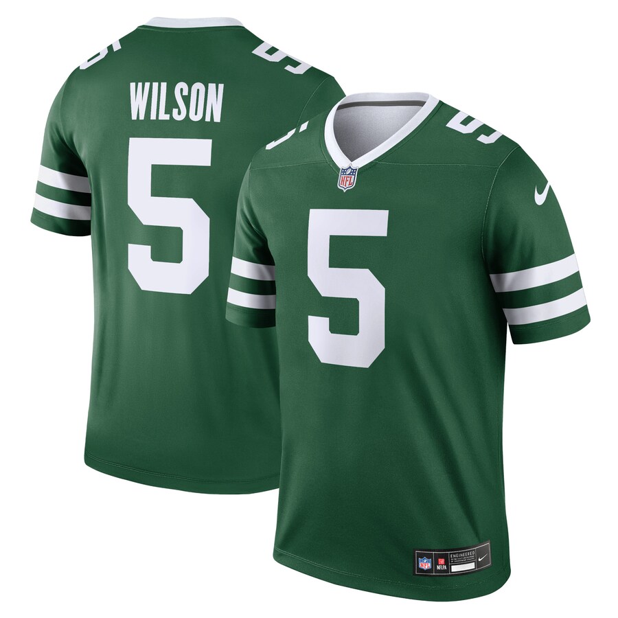 Men's New York Jets Garrett Wilson Nike Green Legend Player Performance Top - Jersey