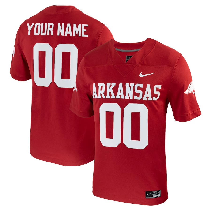 Arkansas Razorbacks Nike Custom Football Game Jersey - Cardinal - Jersey
