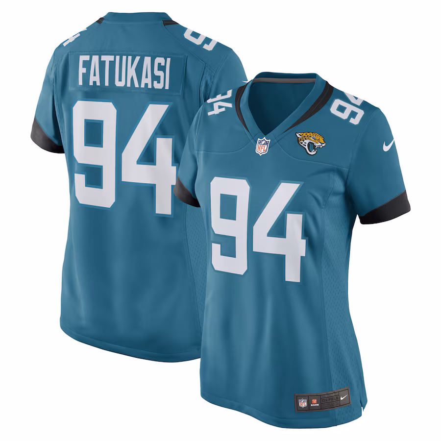 Women's Jacksonville Jaguars Folorunso Fatukasi Nike Teal Game Player Jersey - Jersey