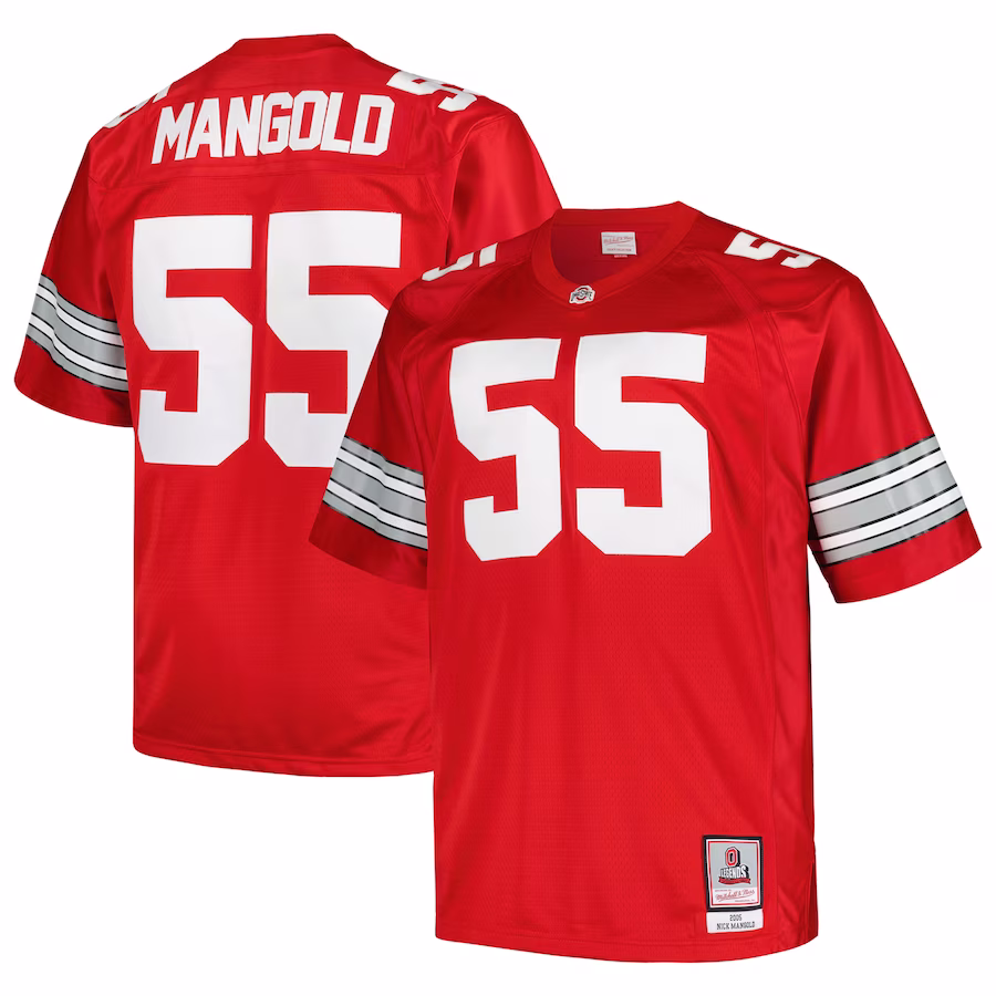 Nick Mangold Ohio State Buckeyes Mitchell & Ness Big & Tall Legacy Jersey - Scarlet - Jersey