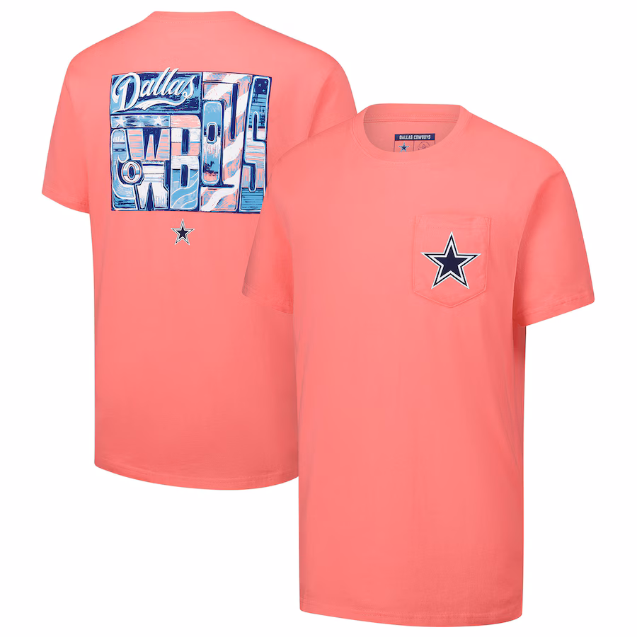 Women's Dallas Cowboys Lauren James Coral Folksy Americana T-Shirt - Jersey