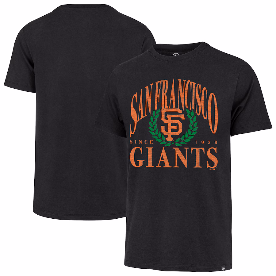 Men's San Francisco Giants '47 Black Pitchout Franklin T-Shirt - Jersey