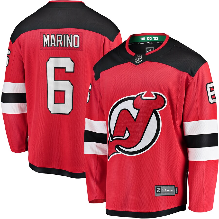 Men's New Jersey Devils John Marino Fanatics Branded Red Home Breakaway Player Jersey - Jersey