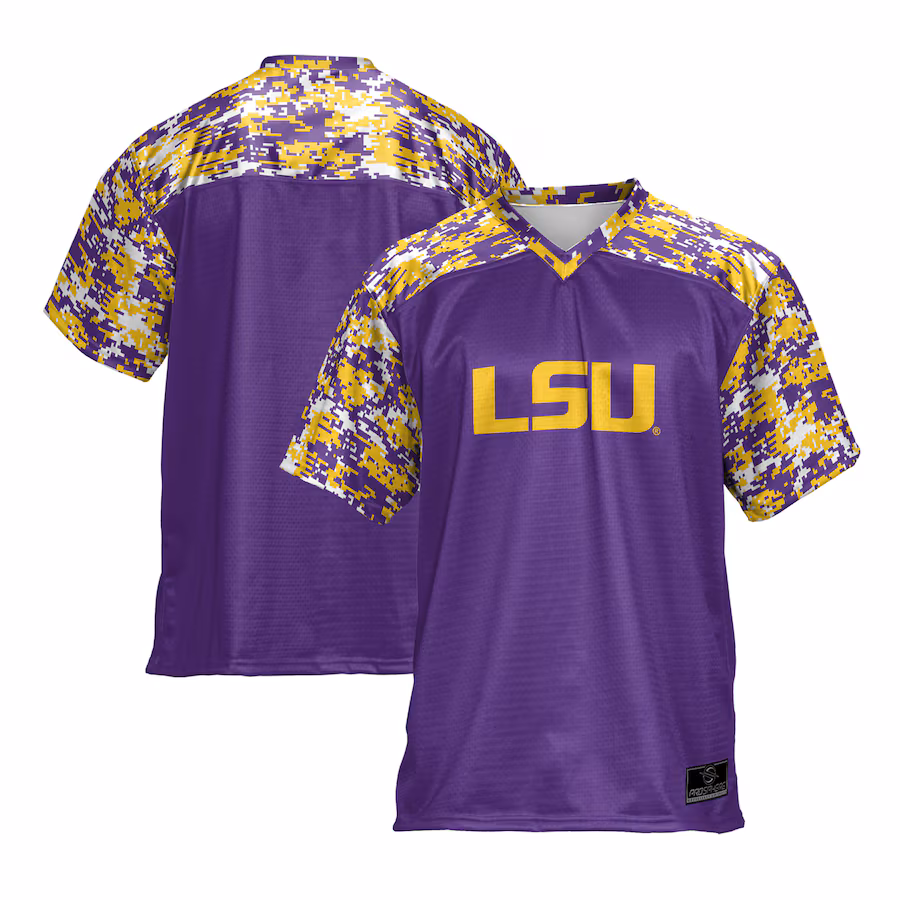 Men's ProSphere Purple LSU Tigers Camo Football Jersey - Jersey