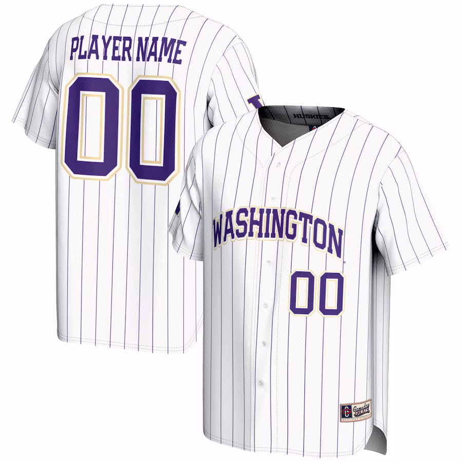 Washington Huskies GameDay Greats NIL Pick-A-Player Lightweight Baseball Jersey - White - Jersey