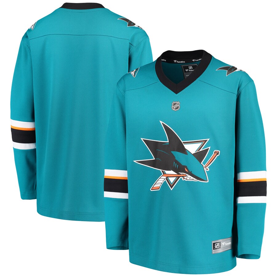 Youth San Jose Sharks Fanatics Branded Teal Home Replica Blank Jersey - Jersey