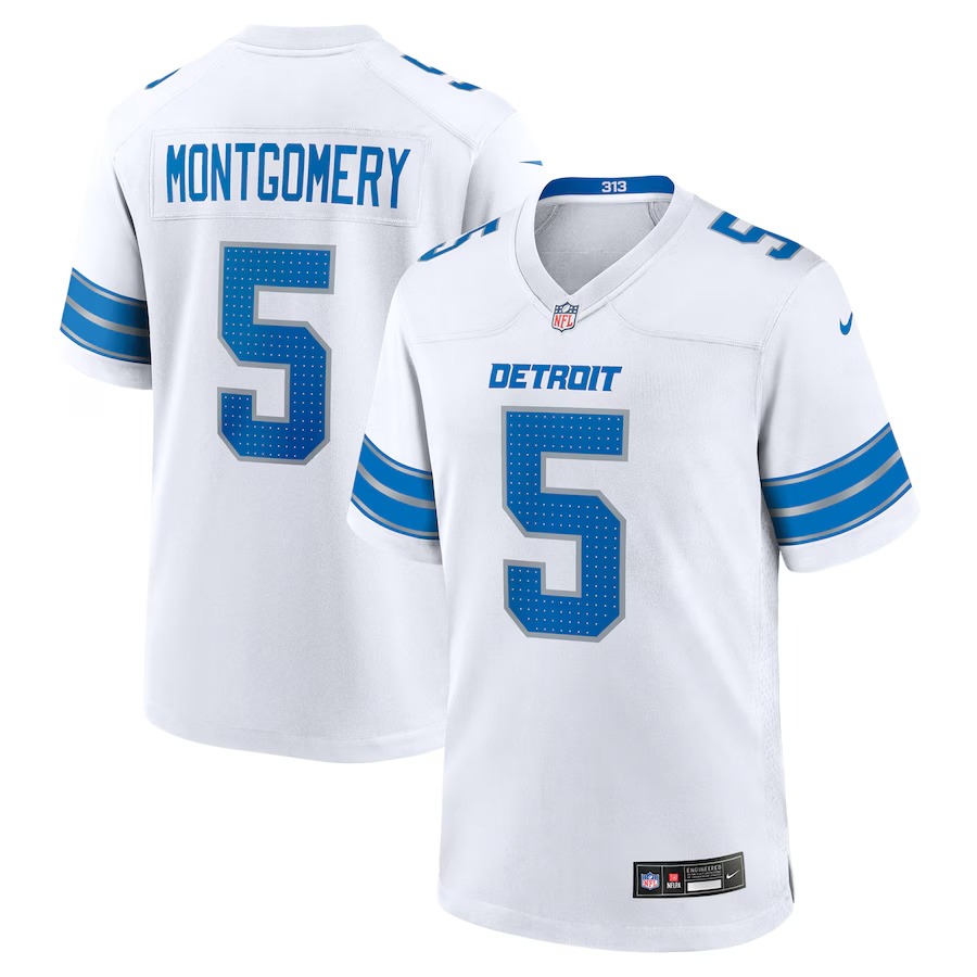 Men's Detroit Lions David Montgomery Nike White Game Jersey - Jersey