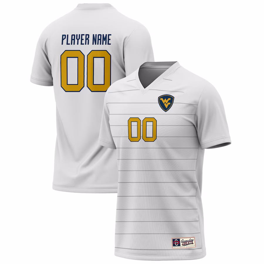West Virginia Mountaineers GameDay Greats Youth Pick-A-Player NIL Lightweight Soccer Jersey - White - Jersey