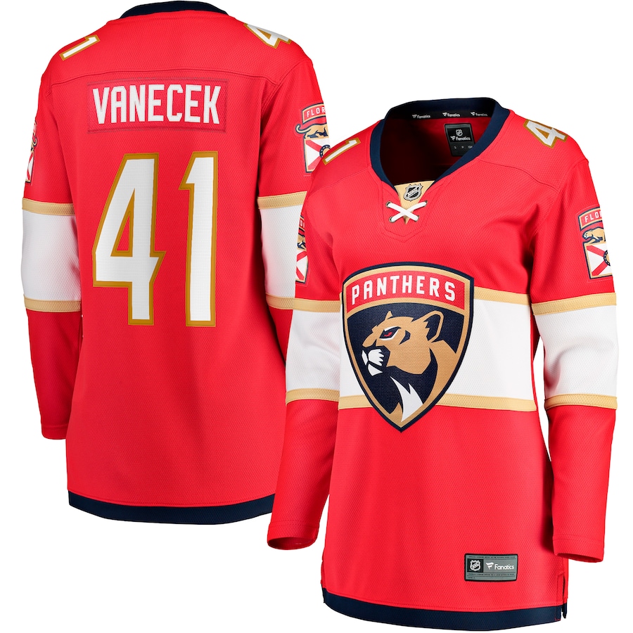 Women's Florida Panthers Vitek Vanecek Fanatics Red Home Breakaway Player Jersey - Jersey