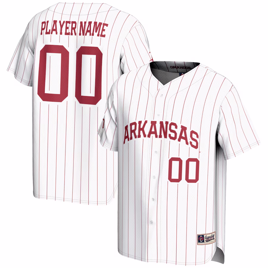 Arkansas Razorbacks GameDay Greats Youth NIL Pick-A-Player Lightweight Baseball Jersey - White - Jersey