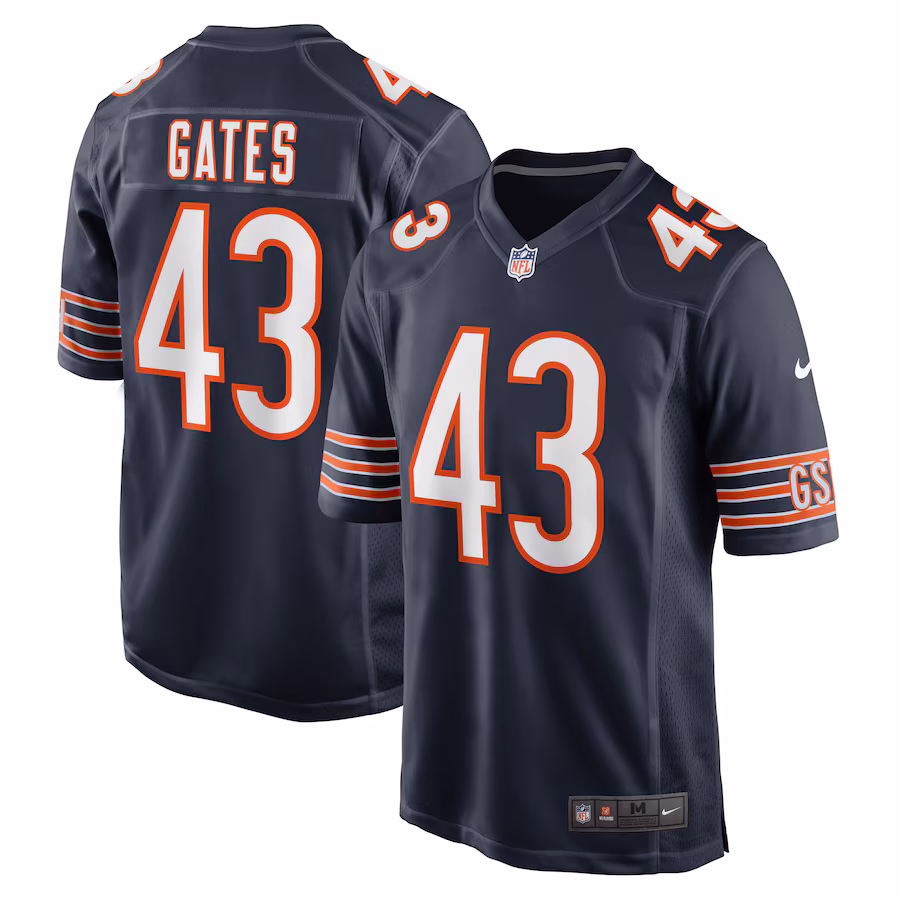 Men's Chicago Bears DeMarquis Gates Nike Navy Game Player Jersey - Jersey