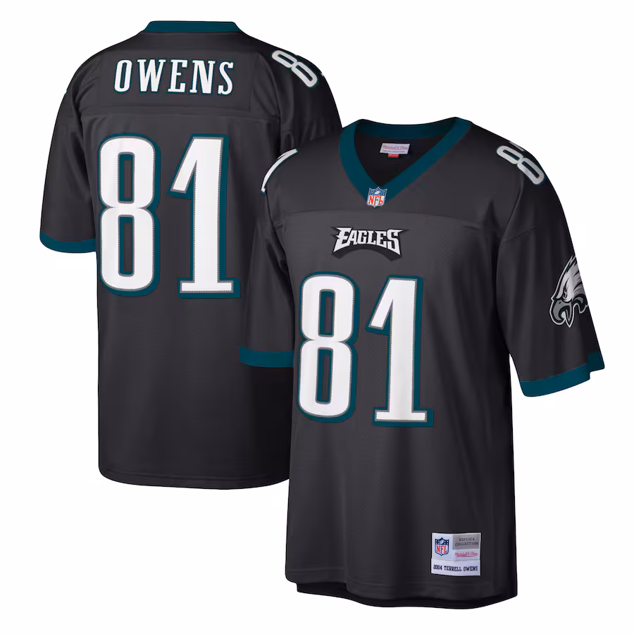 Men's Philadelphia Eagles Terrell Owens Mitchell & Ness Black Legacy Replica Jersey - Jersey