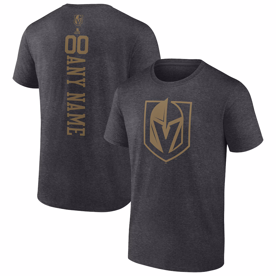 Men's Vegas Golden Knights Heathered Charcoal Personalized One Color T-Shirt - Jersey
