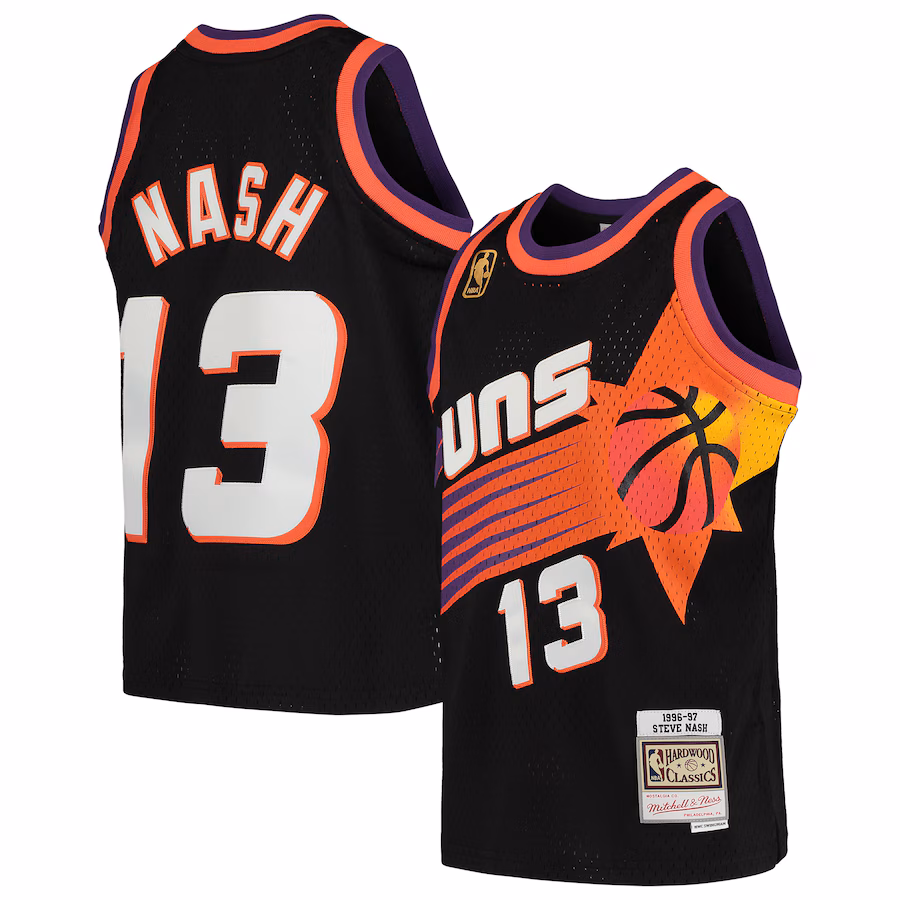 Youth Phoenix Suns Steve Nash Mitchell & Ness Black 1996-97 Hardwood Classics Swingman Throwback Jersey - Jersey