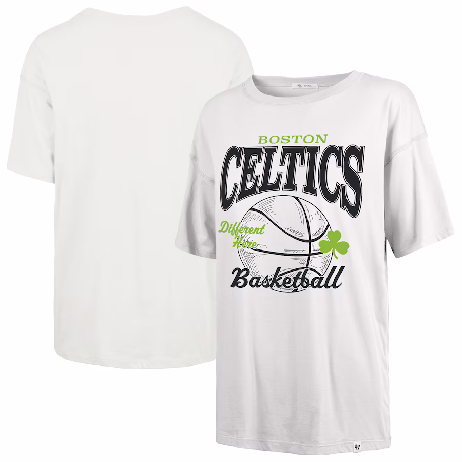 Women's Boston Celtics  '47 White City Edition Down Court Sadie T-Shirt - Jersey