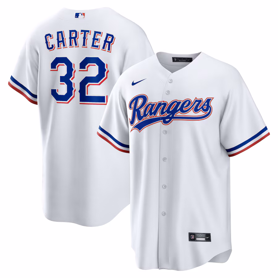 Men's Texas Rangers Evan Carter Nike White Home Replica Jersey - Jersey
