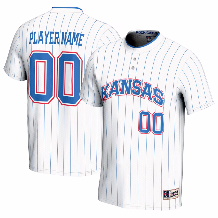 Kansas Jayhawks GameDay Greats Youth NIL Pick-A-Player Lightweight Softball Jersey - White - Jersey