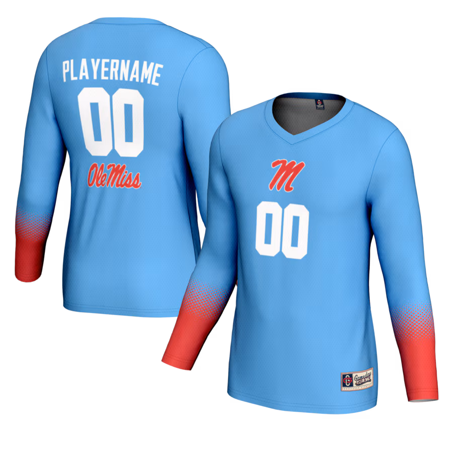 Ole Miss Rebels GameDay Greats Unisex NIL Pick-A-Player Lightweight Women's Volleyball Jersey - Powder Blue - Jersey