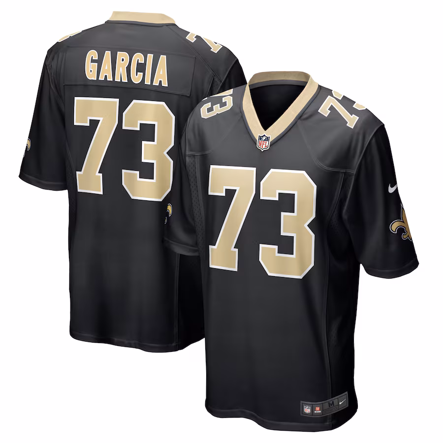 Men's New Orleans Saints Max Garcia Nike  Black Team Game Jersey - Jersey
