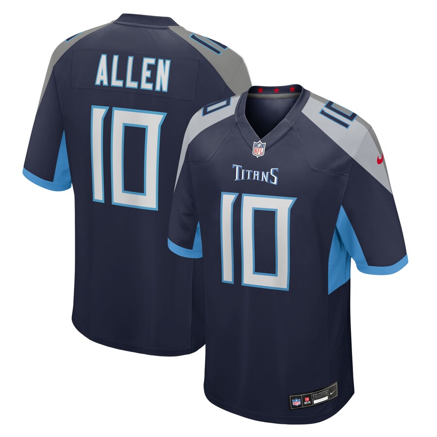 Men's Tennessee Titans Brandon Allen Nike Navy Team Game Jersey - Jersey
