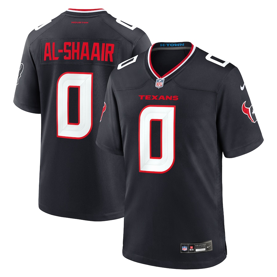 Men's Houston Texans Azeez Al-Shaair Nike  Navy Team Game Jersey - Jersey