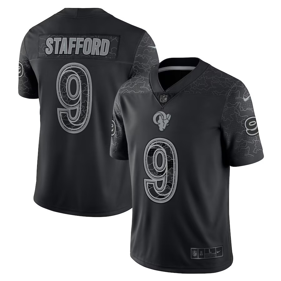 Men's Los Angeles Rams Matthew Stafford Nike Black RFLCTV Limited Jersey - Jersey