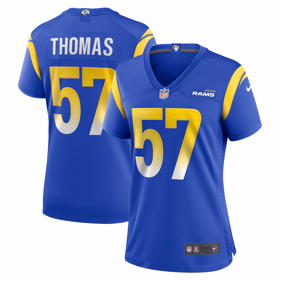 Women's Los Angeles Rams Zachary Thomas Nike  Royal Team Game Jersey - Jersey
