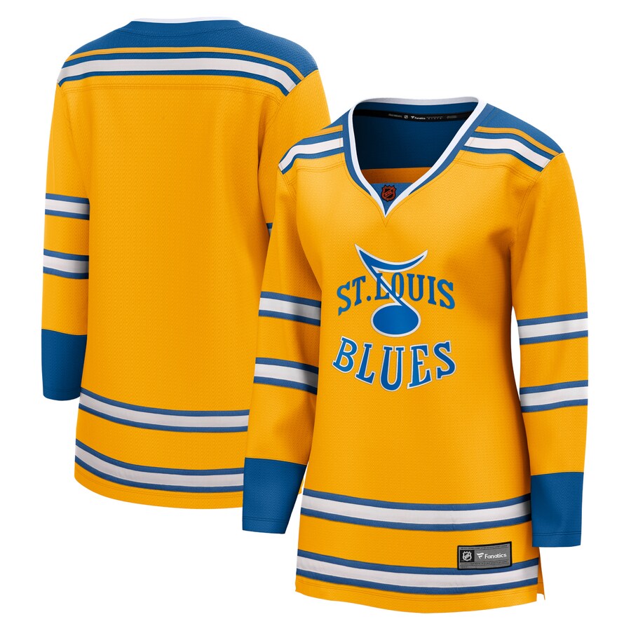 Women's St. Louis Blues Fanatics Branded Yellow Special Edition 2.0 Breakaway Blank Jersey - Jersey