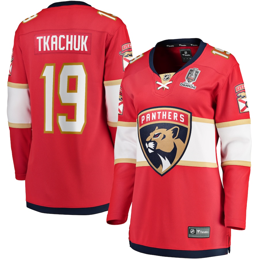Women's Florida Panthers Matthew Tkachuk Fanatics Red Home 2024 Stanley Cup Champions Breakaway Player Jersey - Jersey
