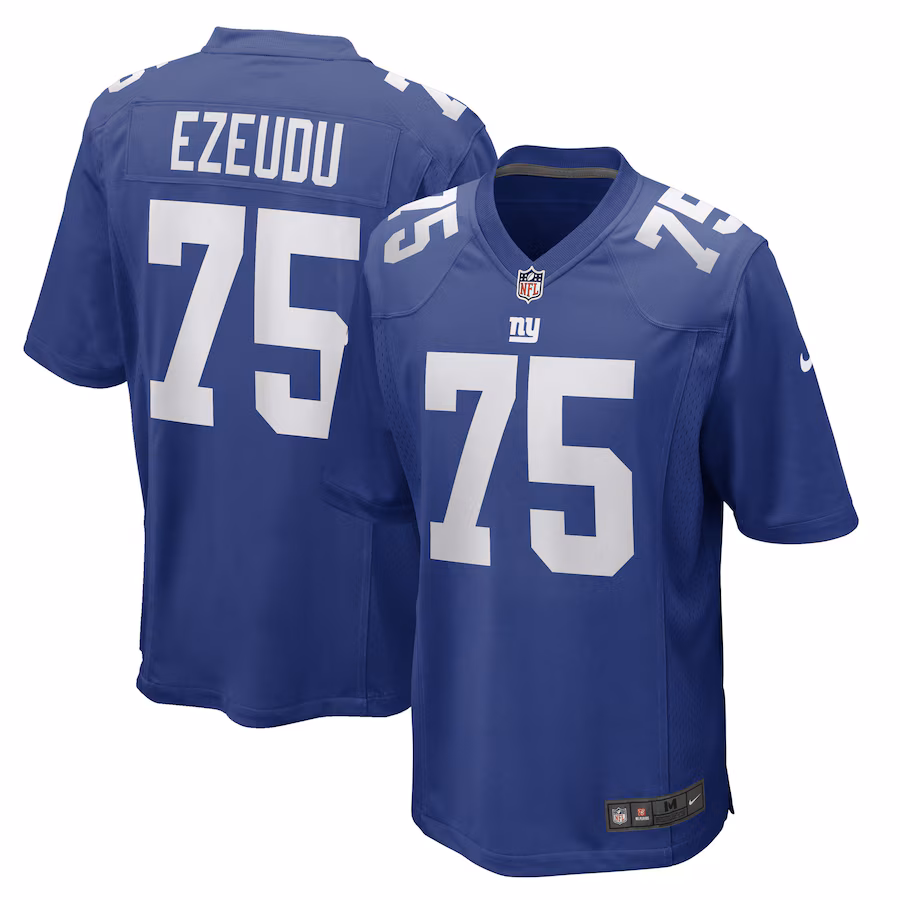 Men's New York Giants Joshua Ezeudu Nike Royal Game Player Jersey - Jersey