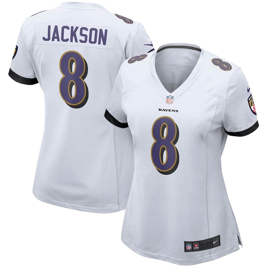 Women's Baltimore Ravens Lamar Jackson Nike White Game Jersey - Jersey