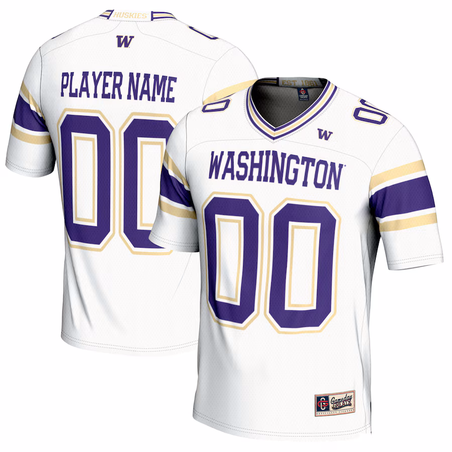 Washington Huskies GameDay Greats Youth NIL Pick-A-Player Football Jersey - White - Jersey