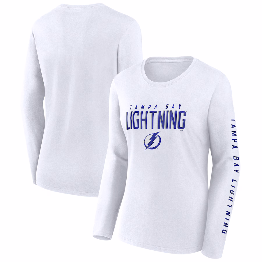 Women's Tampa Bay Lightning Fanatics White Long Sleeve T-Shirt - Jersey