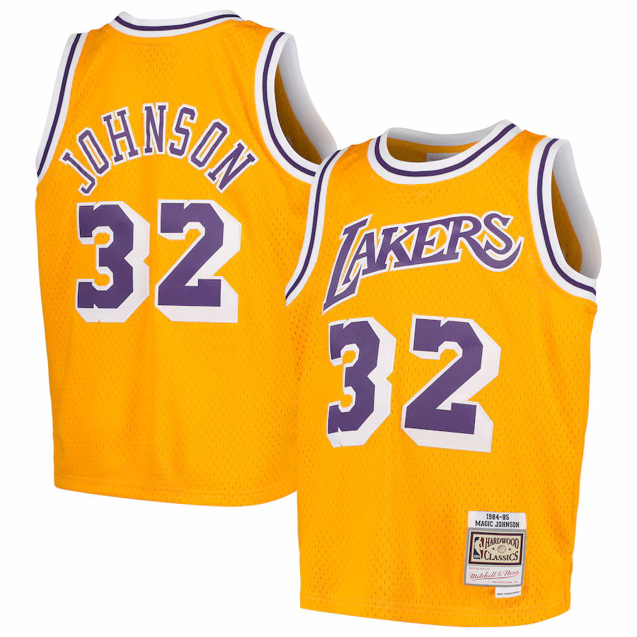 Youth Los Angeles Lakers Magic Johnson Mitchell & Ness Gold Swingman Throwback Jersey - Jersey