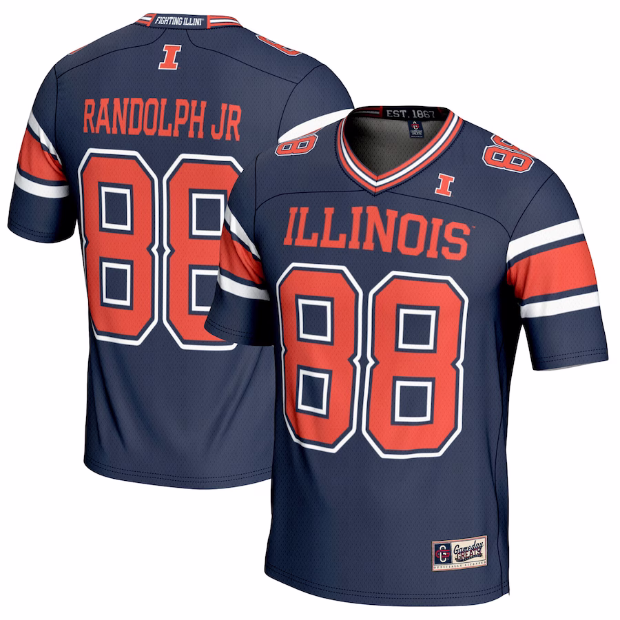 Keith Randolph Jr Illinois Fighting Illini GameDay Greats Youth NIL Player Football Jersey - Navy - Jersey