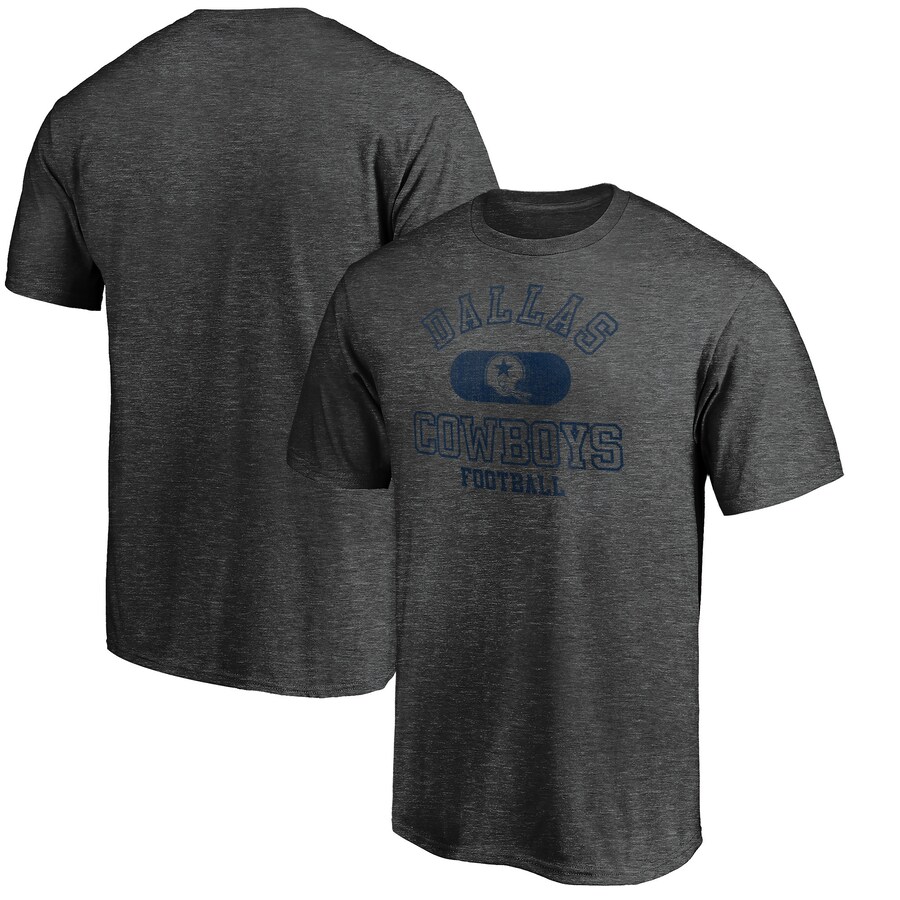 Men's Dallas Cowboys Heather Charcoal Varsity Issued Throwback T-Shirt - Jersey