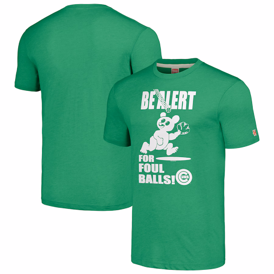 Men's Chicago Cubs Homage Green Hyper Local Tri-Blend T-Shirt - Jersey