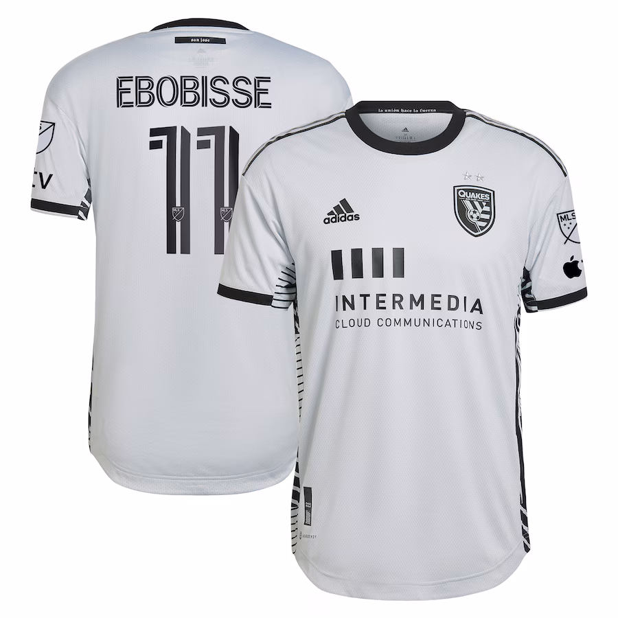 Men's San Jose Earthquakes Jeremy Ebobisse adidas Gray 2023 The Creator Kit Authentic Player Jersey - Jersey