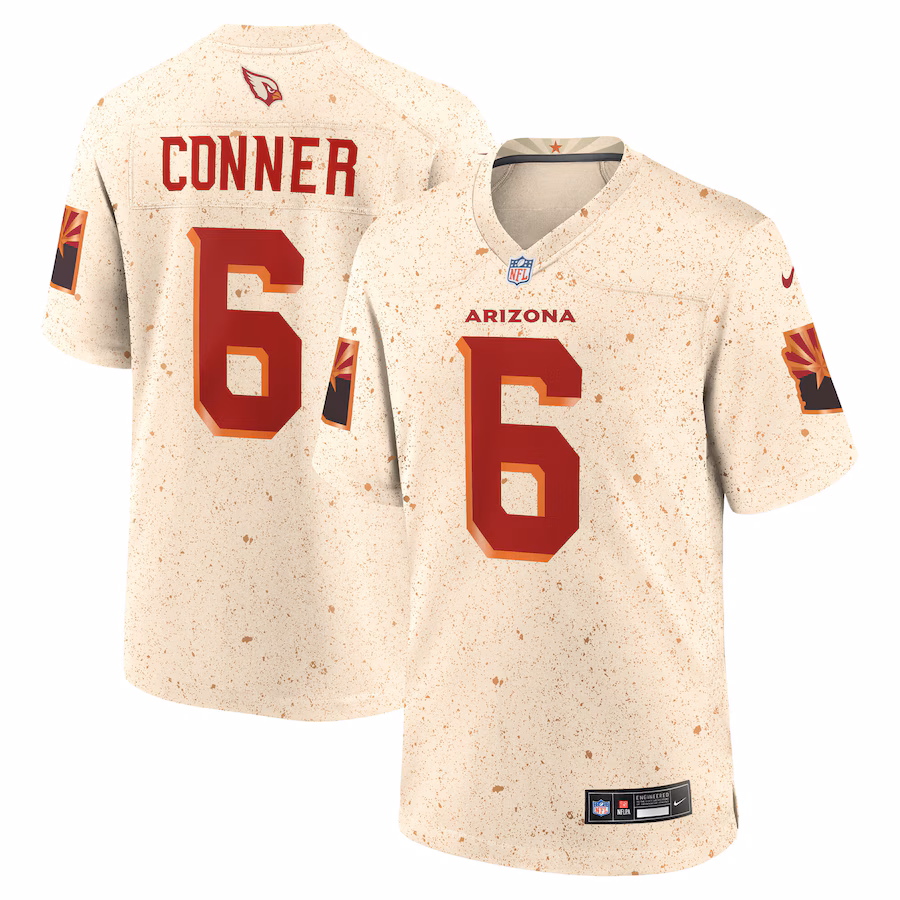 Men's Arizona Cardinals James Conner Nike Natural 2025 Rivalries Collection Game Jersey - Jersey