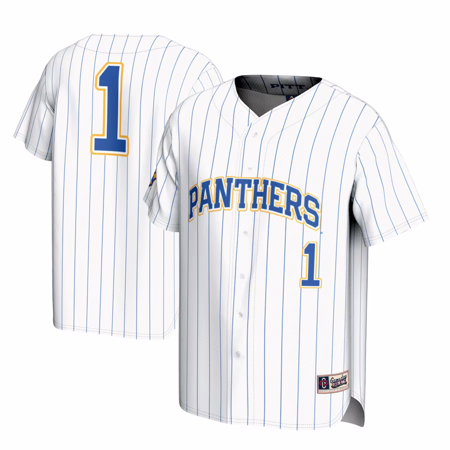 #1 Pitt Panthers GameDay Greats Lightweight Baseball Jersey - White - Jersey