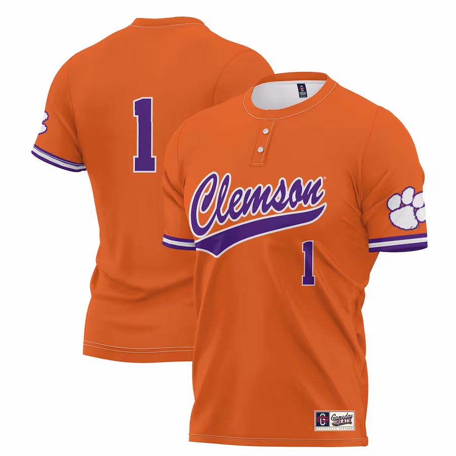 #1 Clemson Tigers GameDay Greats Unisex Lightweight Softball Jersey - Orange - Jersey