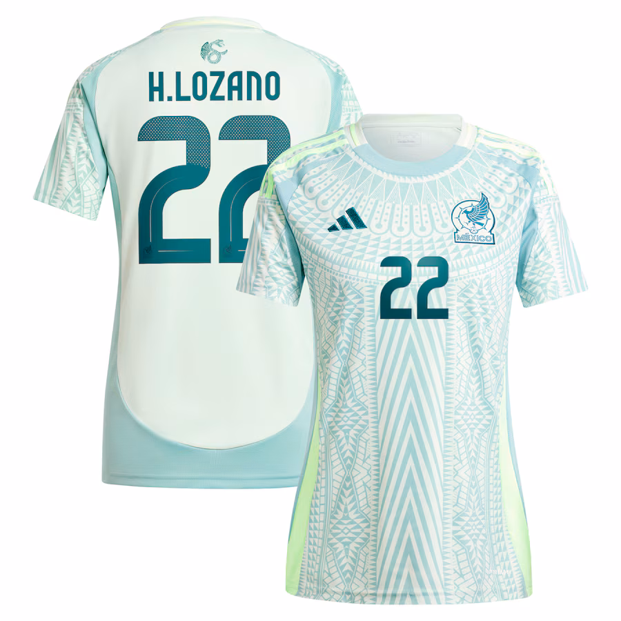 Women's Mexico National Team Hirving Lozano adidas Green 2024 Away Replica Player Jersey - Jersey