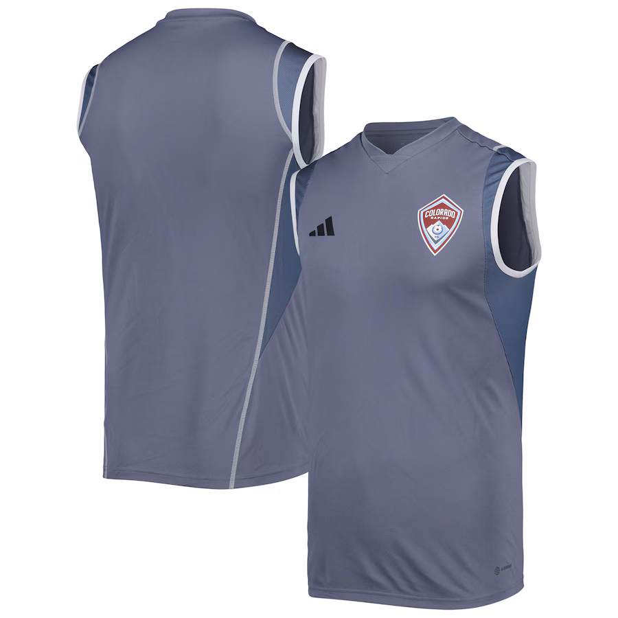 Men's Colorado Rapids adidas Gray 2023 On-Field Sleeveless Training Jersey - Jersey