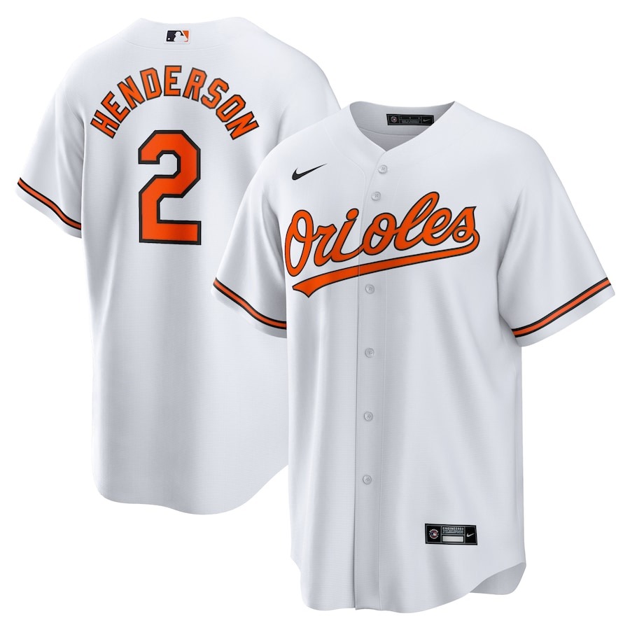 Men's Baltimore Orioles Gunnar Henderson Nike White Home Replica Player Jersey - Jersey